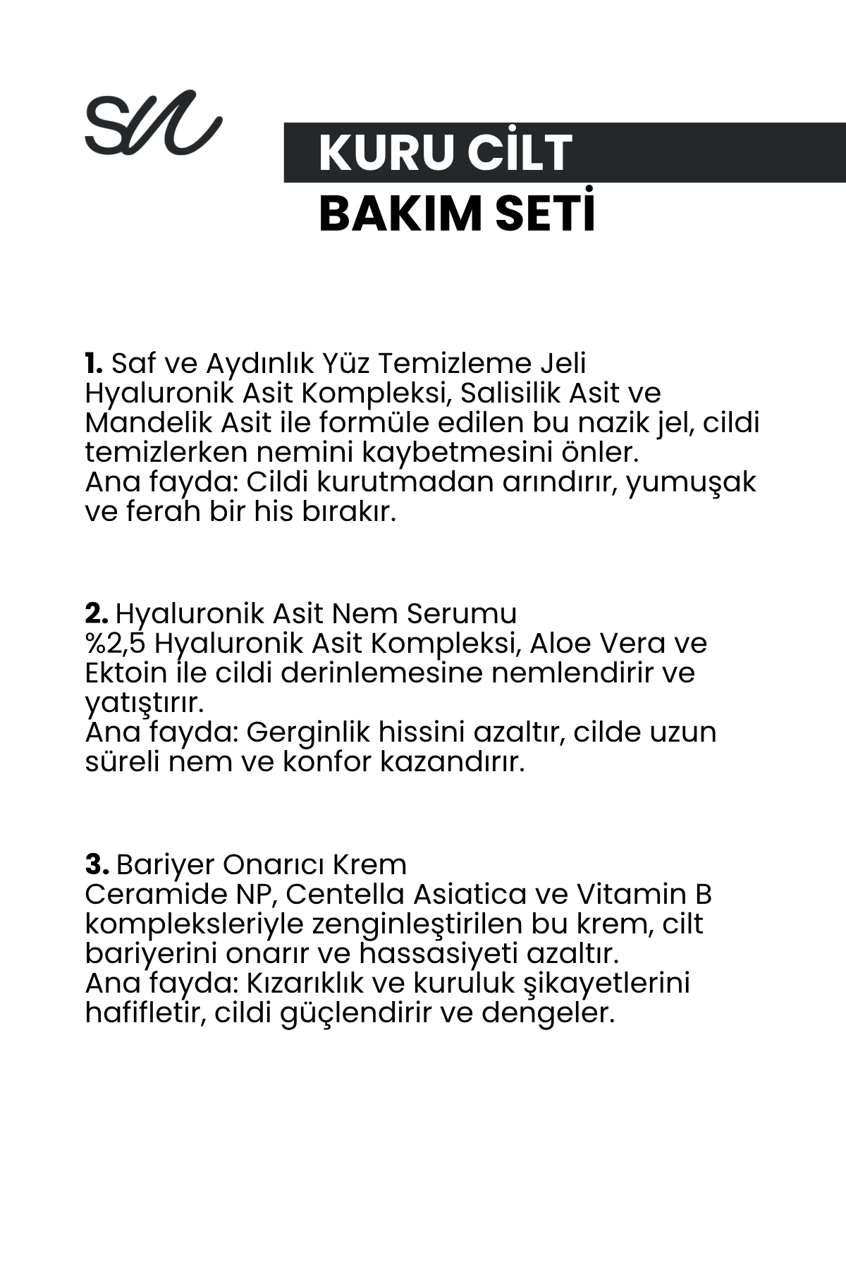 Kuru ve Hassas Ciltler için Cilt Bakım Seti