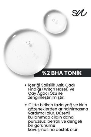 Gözenek Sıkılaştırıcı, Siyah Nokta Karşıtı ve Arındırıcı %2 BHA Tonik