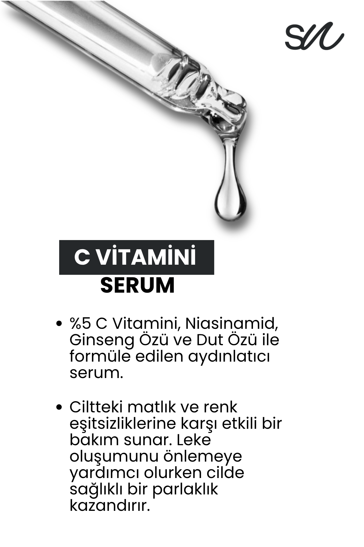 Cilt Tonu Eşitleyici, Aydınlatıcı ve Leke Karşıtı C Vitamini Serum