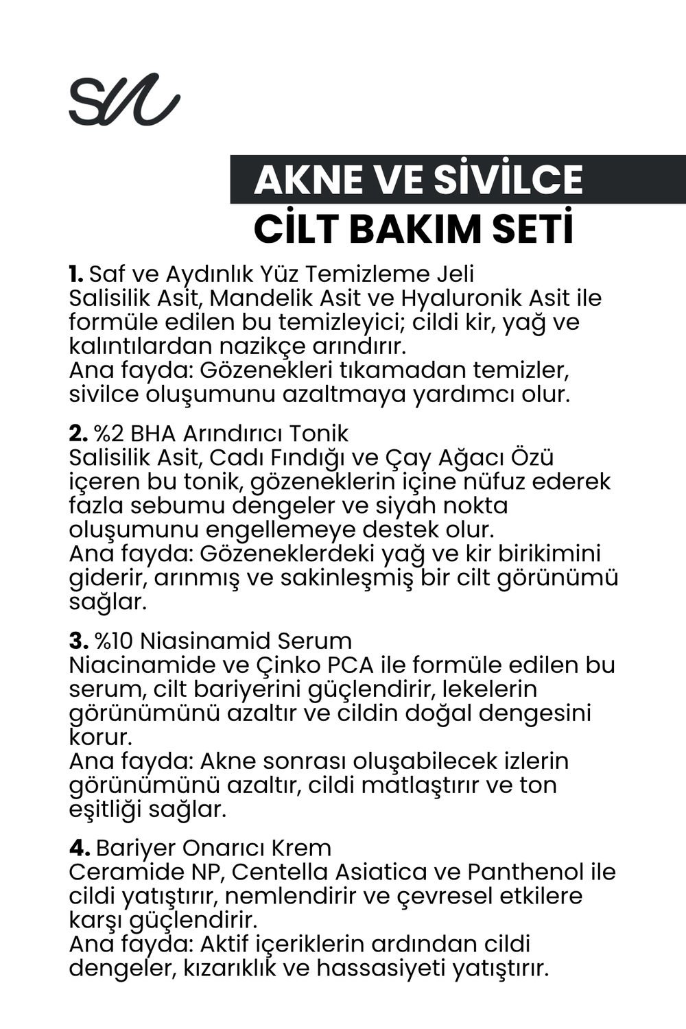 Akne ve Sivilce Bakım Seti