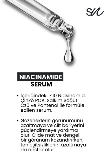Aydınlatıcı, Leke Karşıtı ve Gözenek Sıkılaştırıcı Niasinamid Serum