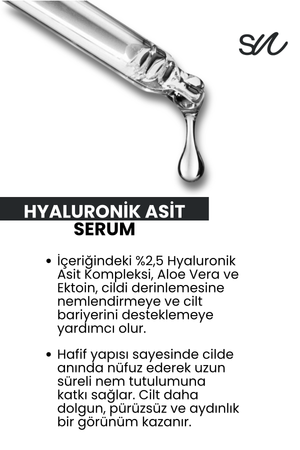 Derin Nemlendirici, Aydınlatıcı, Bariyer Güçlendirici Hyaluronik Asit Serum
