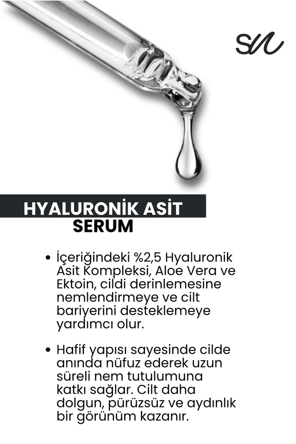 Derin Nemlendirici, Aydınlatıcı, Bariyer Güçlendirici Hyaluronik Asit Serum