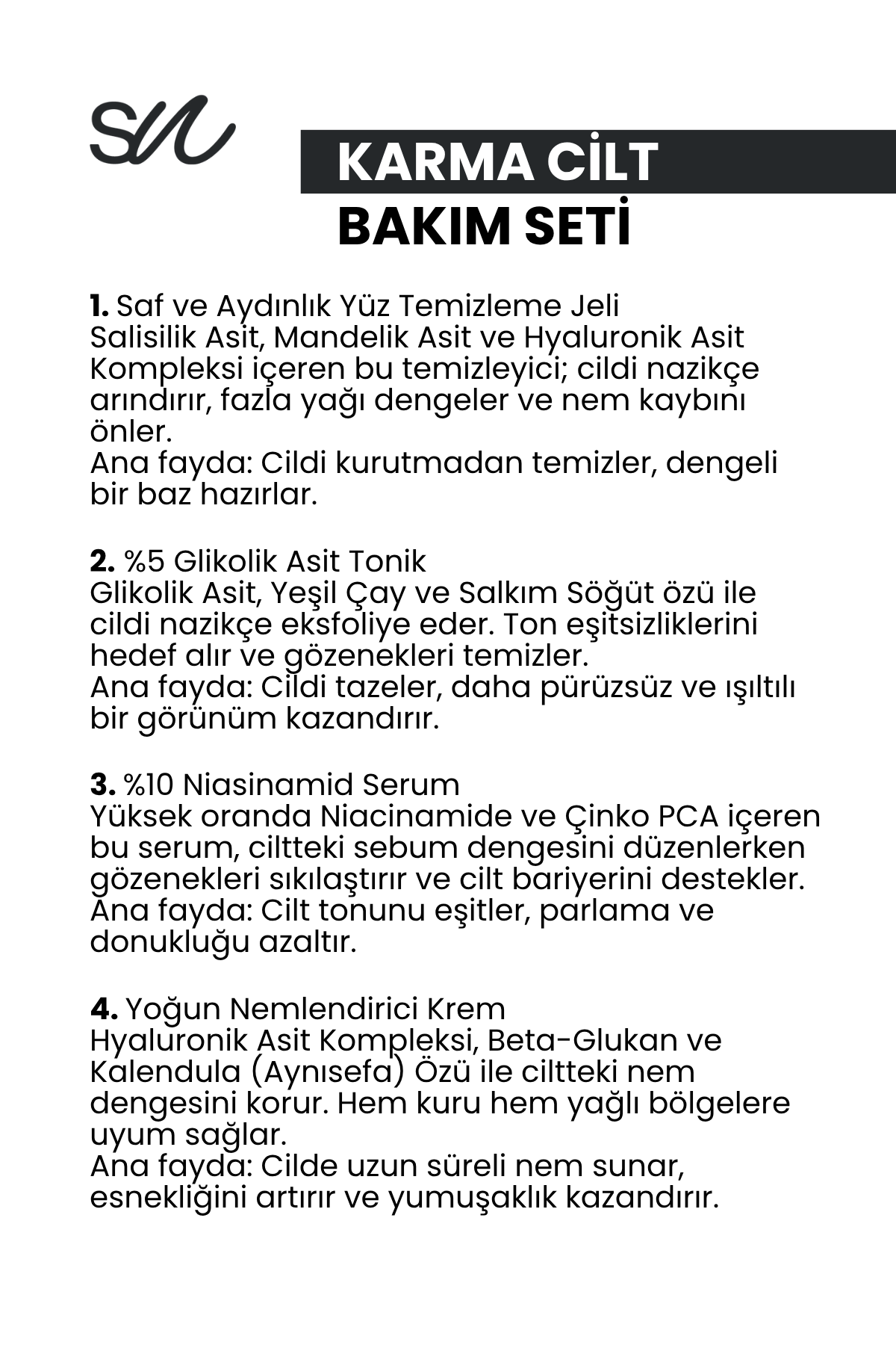 Karma Ciltler için Cilt Bakım Seti