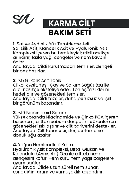 Karma Ciltler için Cilt Bakım Seti