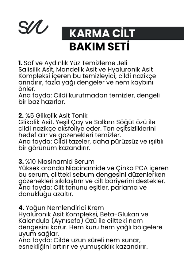 Karma Ciltler için Cilt Bakım Seti