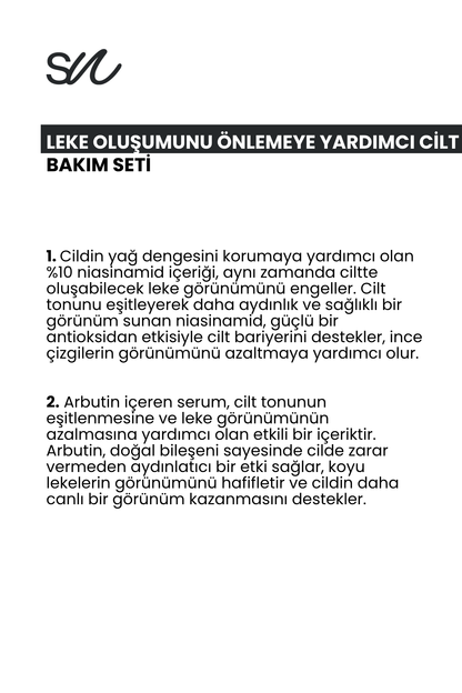 Leke Oluşumunu Önlemeye Yardımcı Cilt Bakım Serum Seti