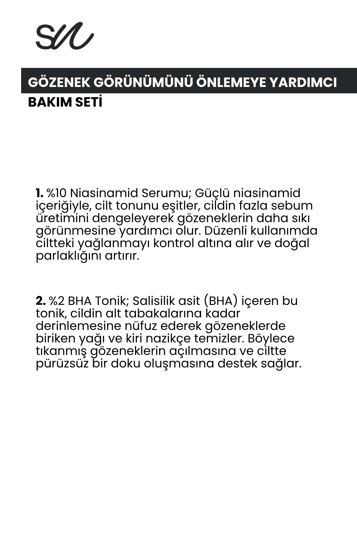 Gözenek Görünümünü Önlemeye Yardımcı Cilt Bakım Seti