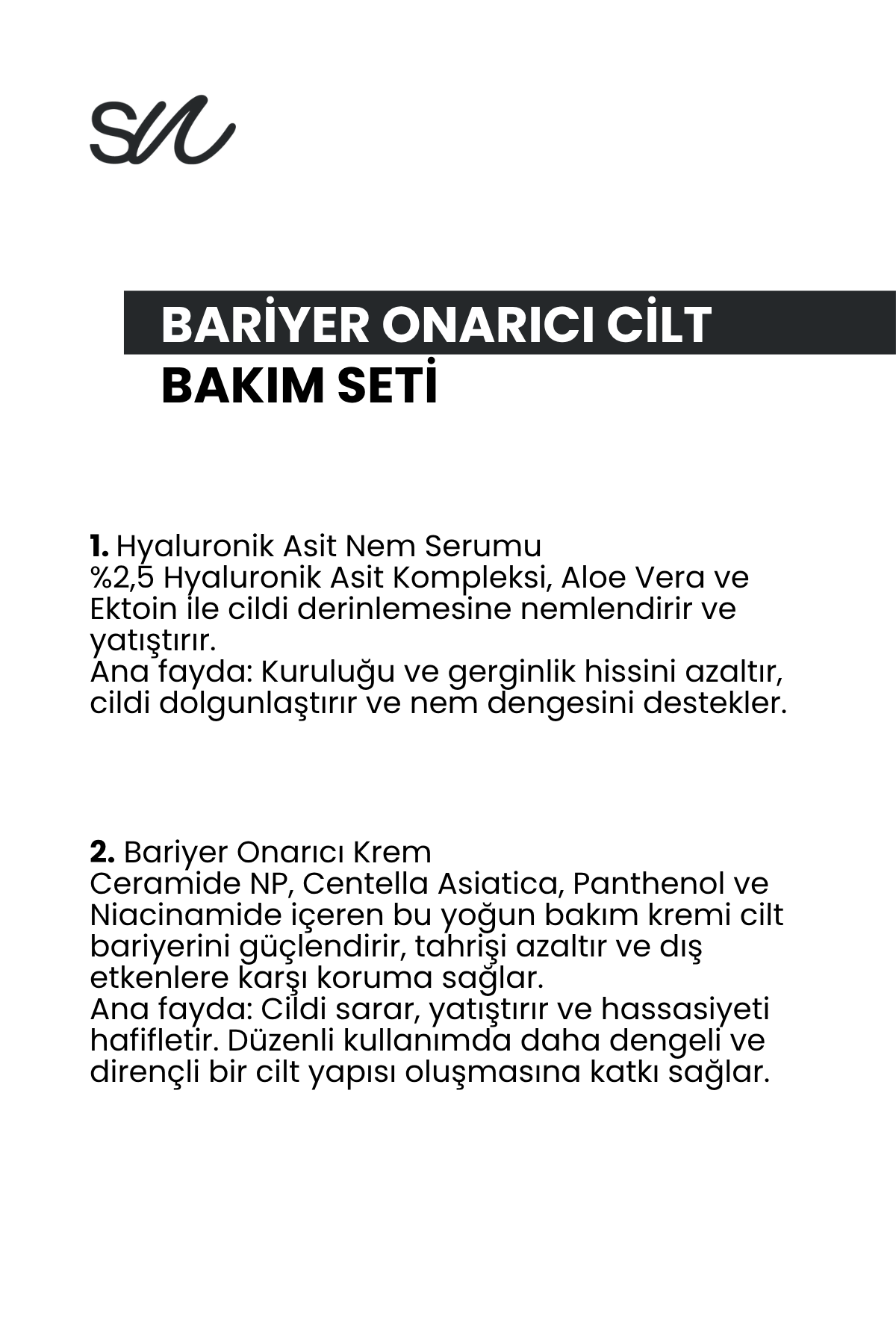 Bariyer Onarıcı Cilt Bakım Seti