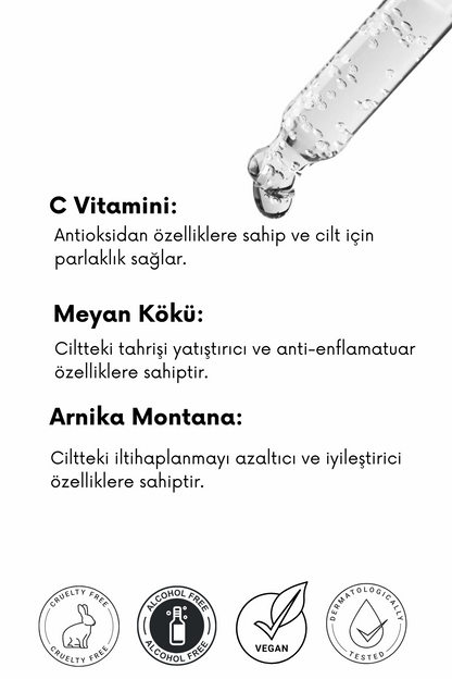 Cilt Tonu Eşitleyici, Aydınlatıcı ve Leke Karşıtı C Vitamini Serum - Synora