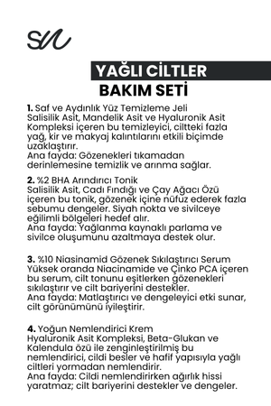 Yağlı Ciltler için Cilt Bakım Seti