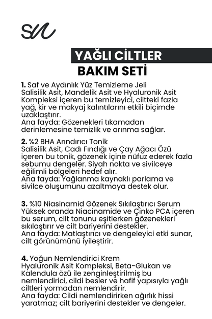 Yağlı Ciltler için Cilt Bakım Seti